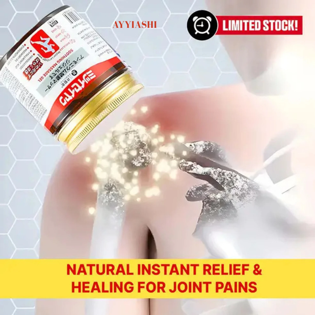 Japanese Soothing Massage Gel – Instant Pain Relief for Muscles & Joints – With Mugwort Oil, Camphor & Lactic Acid – Fast-Acting Comfort for Back, Shoulders, Neck & Knees – Non-Greasy, Natural Formula