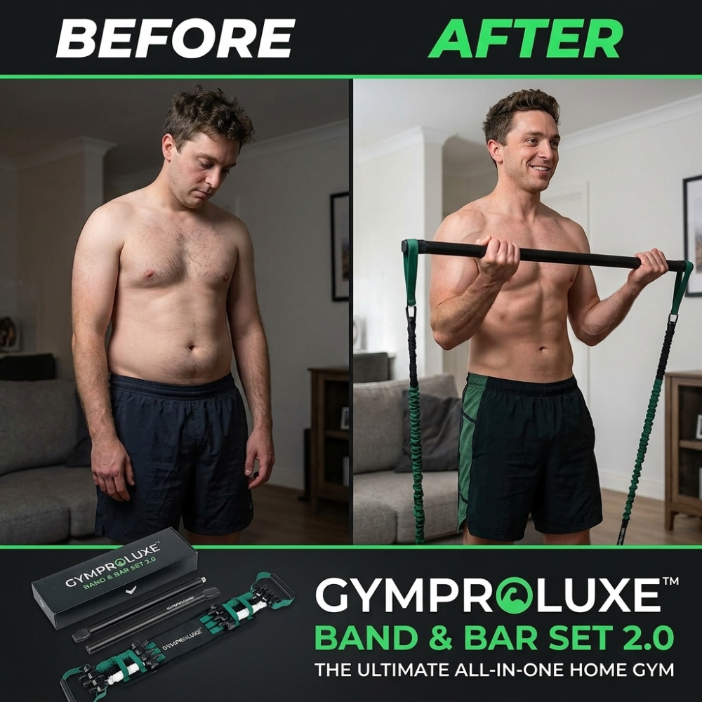 Imported GymProLuxe Adjustable Resistance Band & Steel Bar Set 2.0 – Heavy-Duty Full Body Home Gym Workout Kit, Up to 200 lbs Resistance (100% Original Quality)