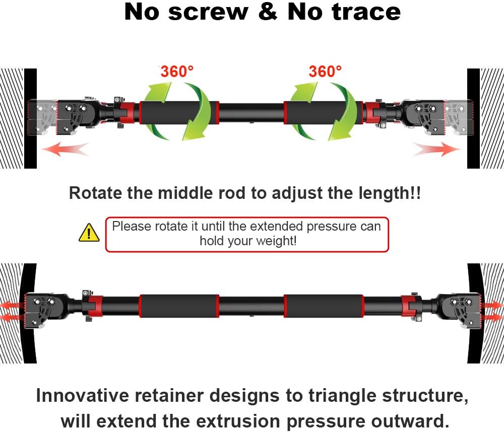 Adjustable Doorway Pull-Up Bar – No Screws, Heavy-Duty 200KG Capacity for Full Body Home Workouts