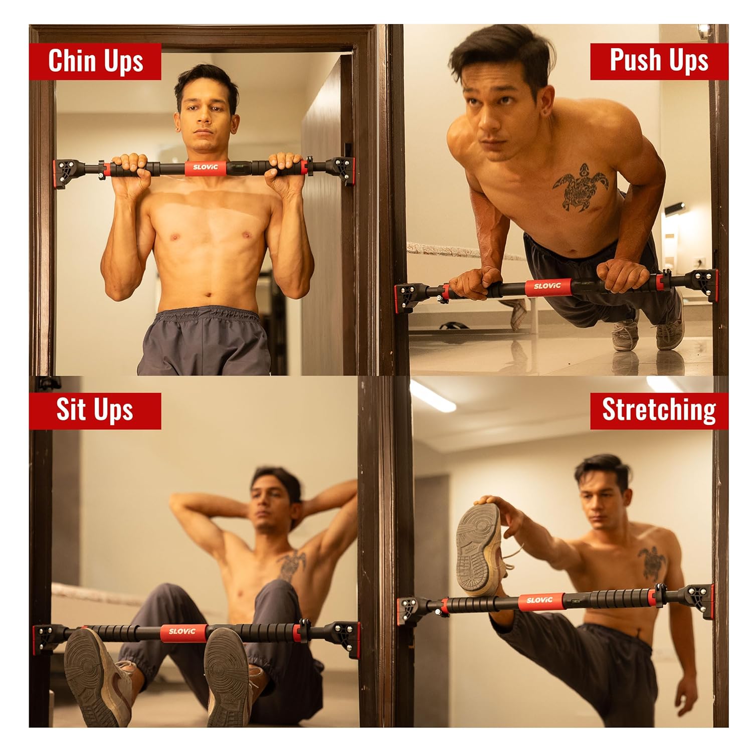 Adjustable Doorway Pull-Up Bar – No Screws, Heavy-Duty 200KG Capacity for Full Body Home Workouts
