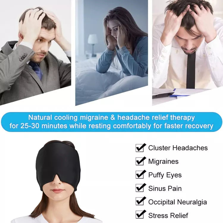 Migraine Relief Cooling Cap – Soothing Ice Pack Head Wrap for Headaches, Stress & Hangovers