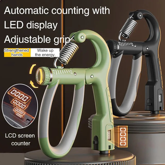 LED Counting Adjustable Heavy Gripper Fitness Hand Exerciser Grip Wrist Training